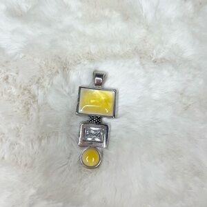 Vintage Lia Sophia Elegant Silver and Yellow Pendant